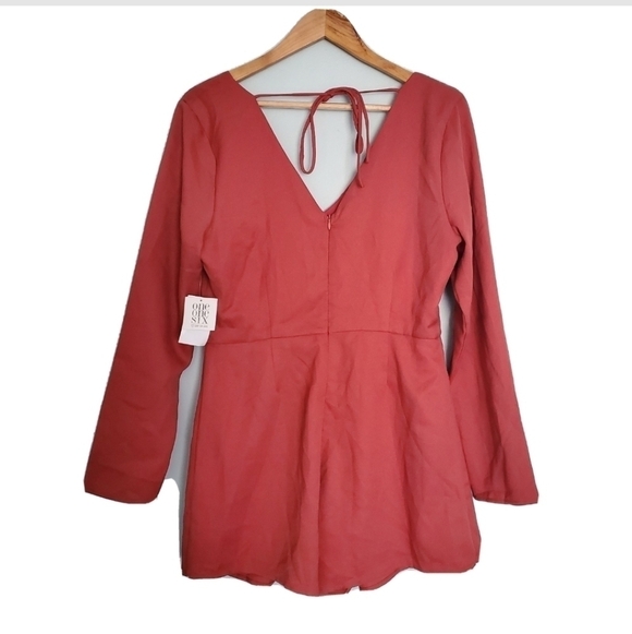 NEW Six Sox One Burnt Red Long Sleeve Romper - Picture 3 of 5